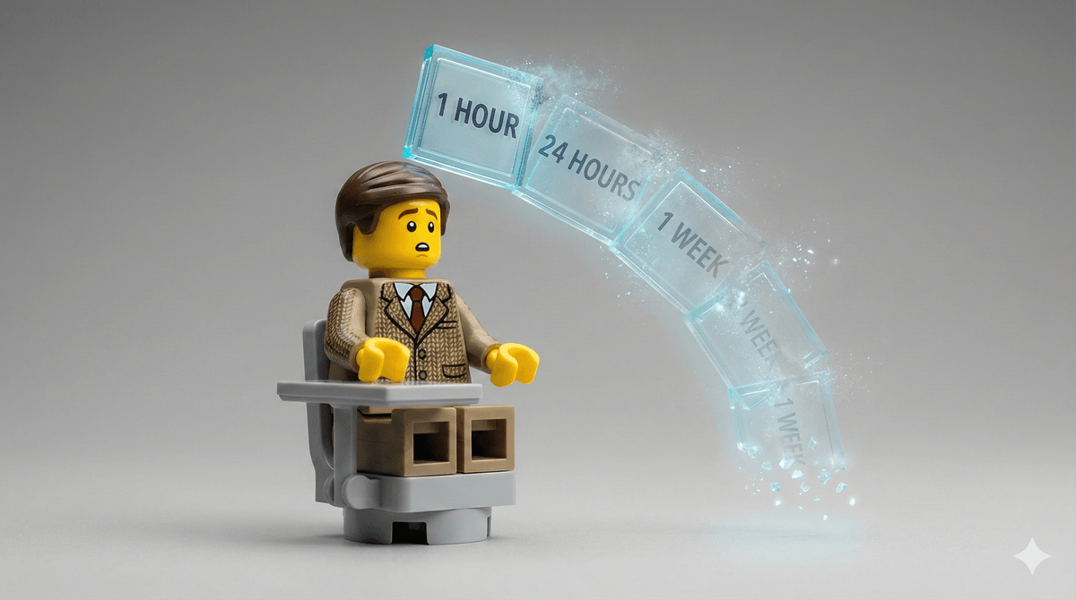 A visualization of the forgetting curve showing memory decay over time