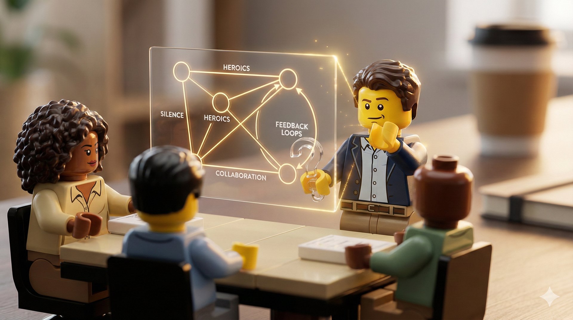 API of Leadership - Lego scene depicting debugging team dynamics